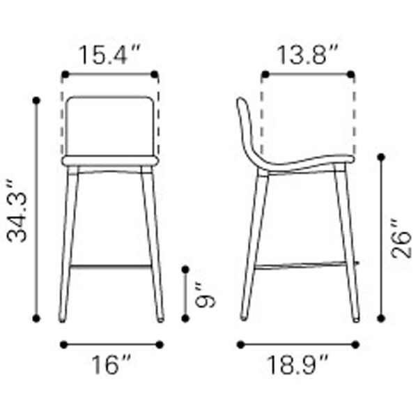 Jericho Counter Chair Gray, Set of Two, image 6