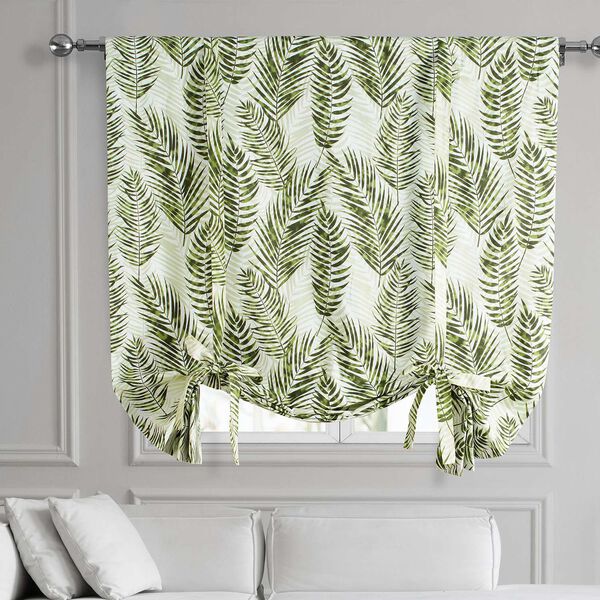 Printed Cotton Tie-Up Window Shade Single Panel, image 1