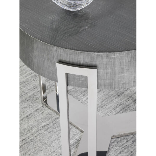 Signature Designs Gray and Silver Iridium Round End Table, image 3