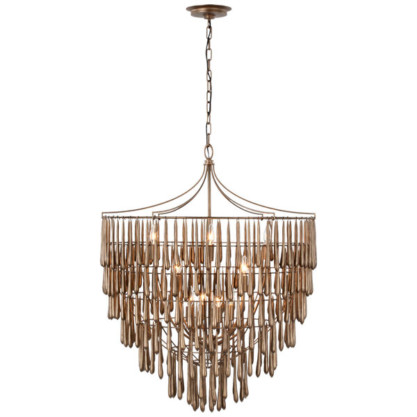 Vacarro Large Chandelier in Antique Bronze Leaf by Julie Neill, image 1