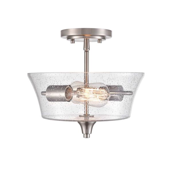 Caily Brushed Nickel Two-Light Semi Flush Mount, image 4
