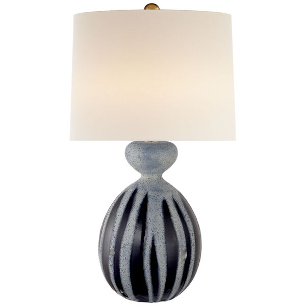 Gannet Table Lamp in Drizzled Cobalt with Linen Shade by AERIN, image 1