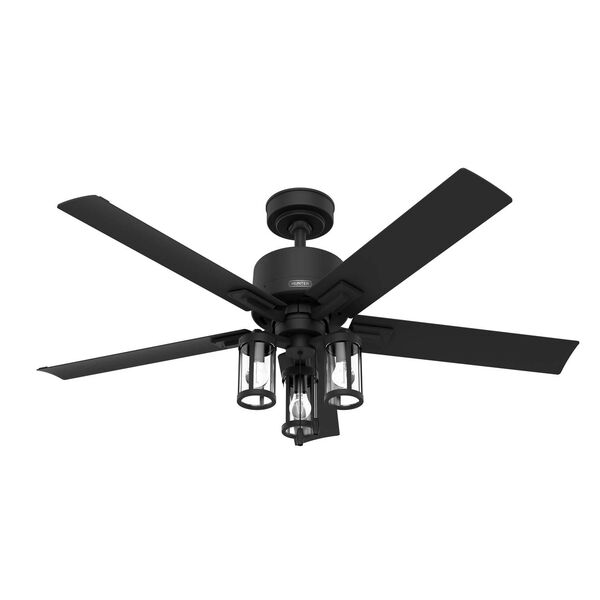 Lawndale Matte Black 52-Inch Three-Light LED Ceiling Fan, image 1