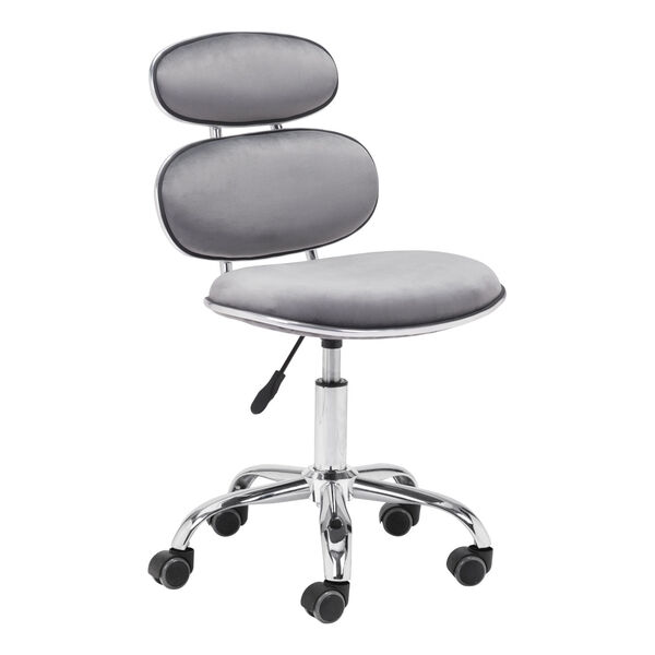 Iris Gray and Silver Office Chair, image 1