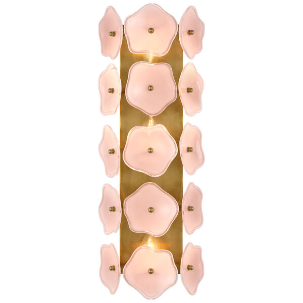 Leighton Large Sconce in Soft Brass with Blush Tinted Glass by kate spade new york, image 1