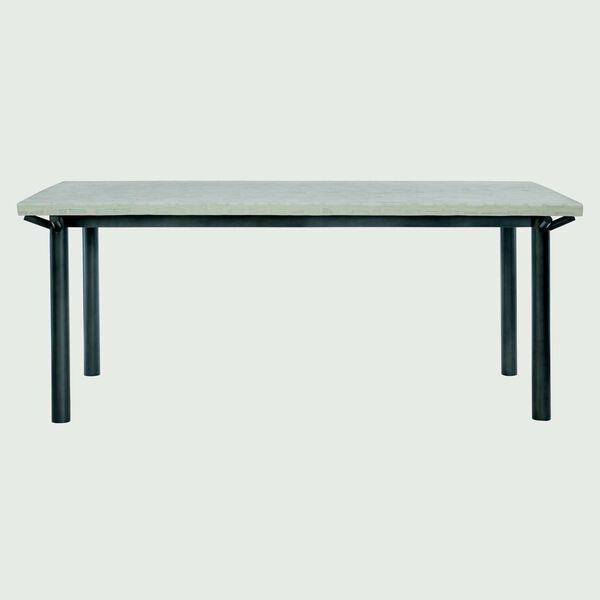 Sanibel Natural and Black Outdoor Dining Table, image 1