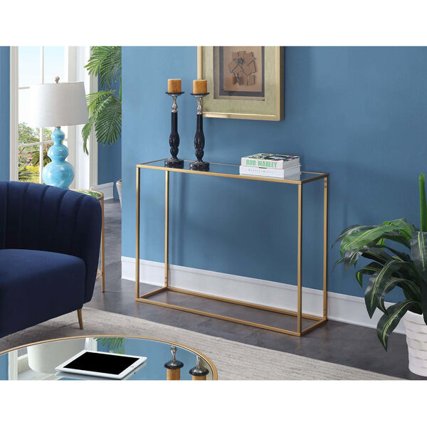 Gold Coast Gold 11-Inch Mirrored Console Table, image 1