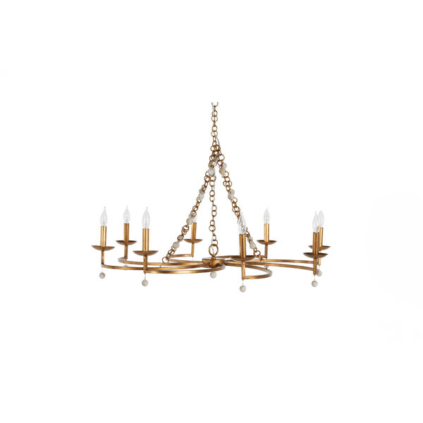 Carrie Antique Gold and Antique White Chandelier, image 1