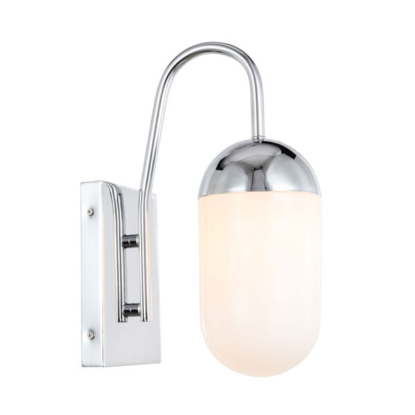 Kace Chrome Five-Inch One-Light Wall Sconce with Frosted White Glass, image 5