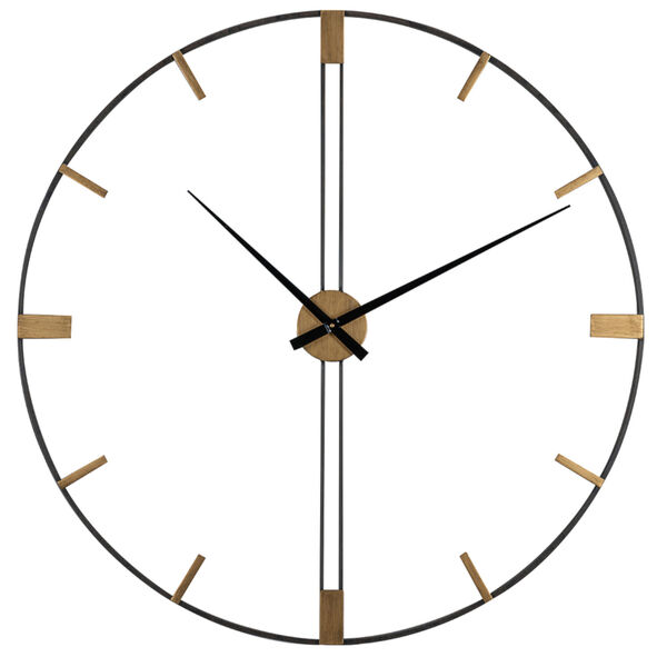 Camden Distressed Black 41-Inch Wall Clock, image 4