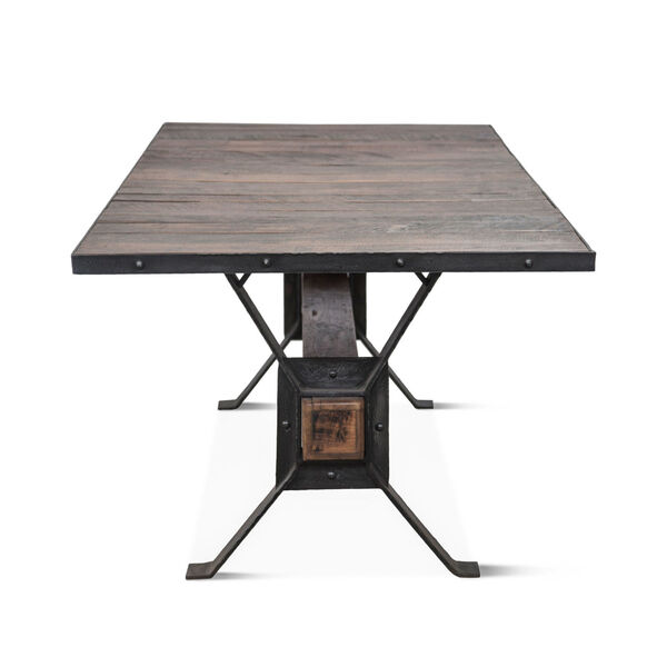 Paxton Weathered Walnut and Gray Zinc Dining Table, image 5