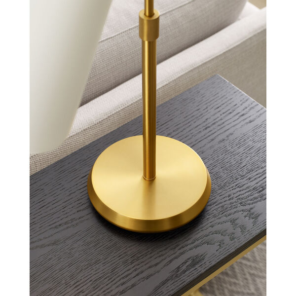 Tresa Burnished Brass LED Task Table Lamp with Matte White Shade, image 5