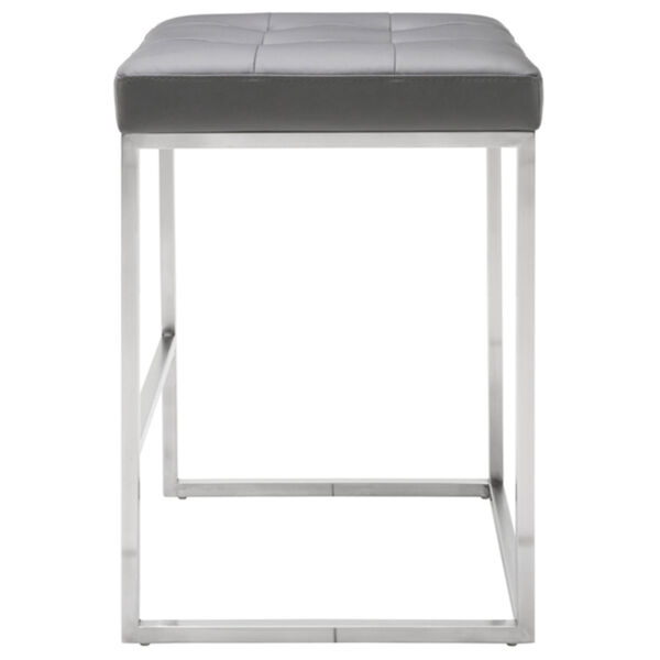 Chi Matte Gray and Silver Counter Stool, image 3