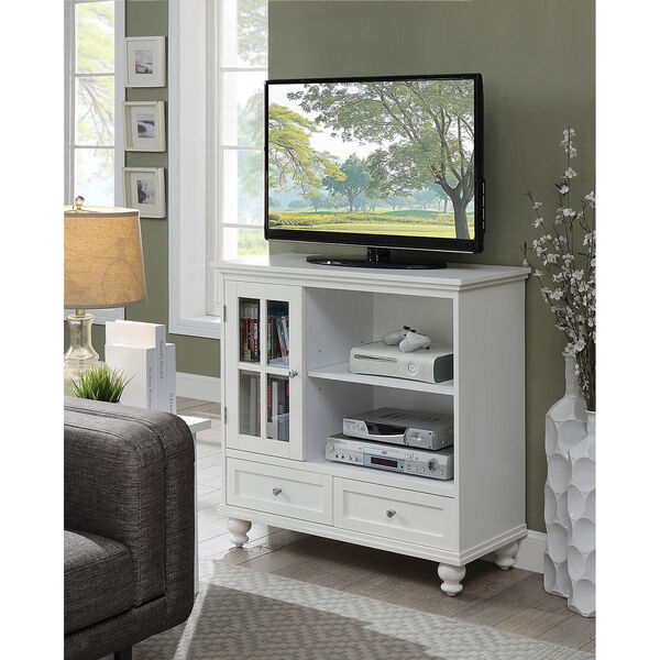 Tahoe Highboy TV Stand in White, image 1