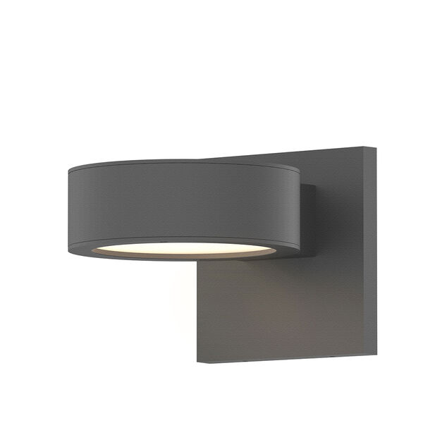 Inside-Out REALS Textured Gray Downlight LED Wall Sconce with Frosted White Lens, image 1