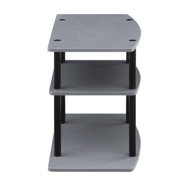 Designs2Go Gray and Black Three-Tier TV Stand, image 5
