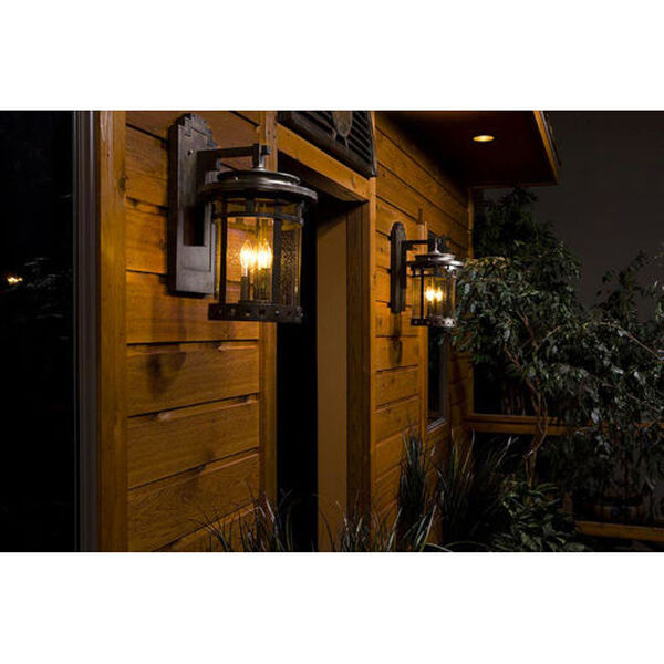Santa Barbara Sienna One-Light Outdoor Wall Mount with Seedy Glass, image 4