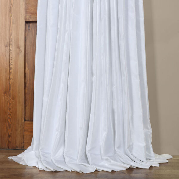 Ice White Double Wide Vintage Textured Faux Dupioni Single Panel Curtain 100 x 96, image 5