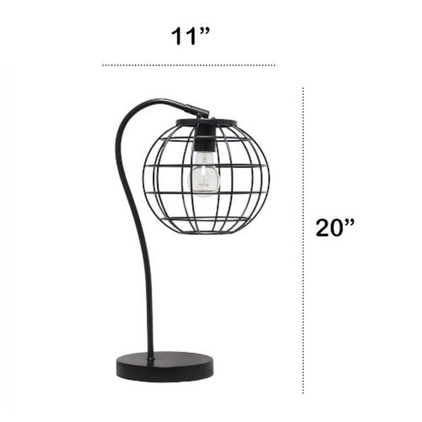 Wired Black One-Light Cage Table Lamp, image 3
