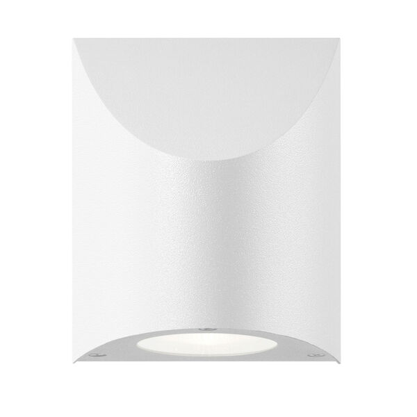Shear LED Textured White 1-Light Outdoor Wall Sconce 6-Inch, image 1
