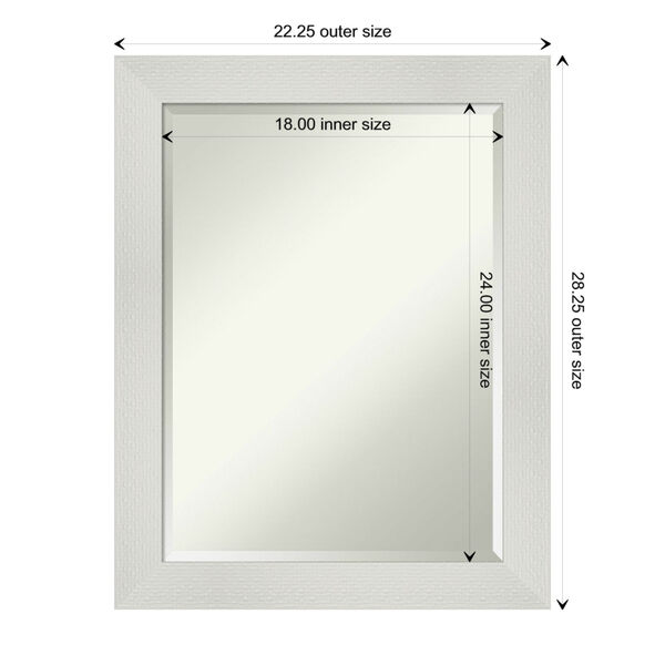 Mosaic White 22W X 28H-Inch Bathroom Vanity Wall Mirror, image 6