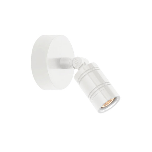 Bullet Head Gloss White LED Outdoor Monopoint Wall Sconce, image 1