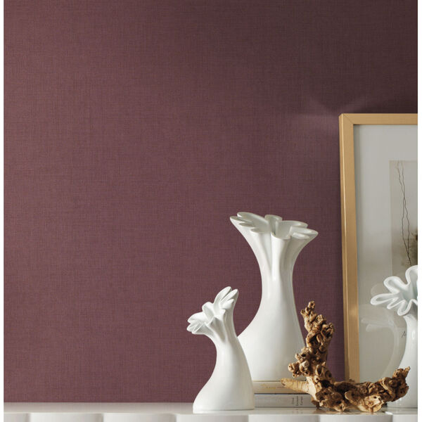 Handpainted  Burgundy Gesso Weave Wallpaper, image 1
