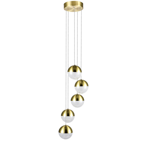 Ravello Polished Brass Integrated LED Chandelier, image 1