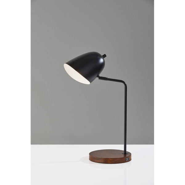 Jude Black and Walnut One-Light Desk Lamp, image 3