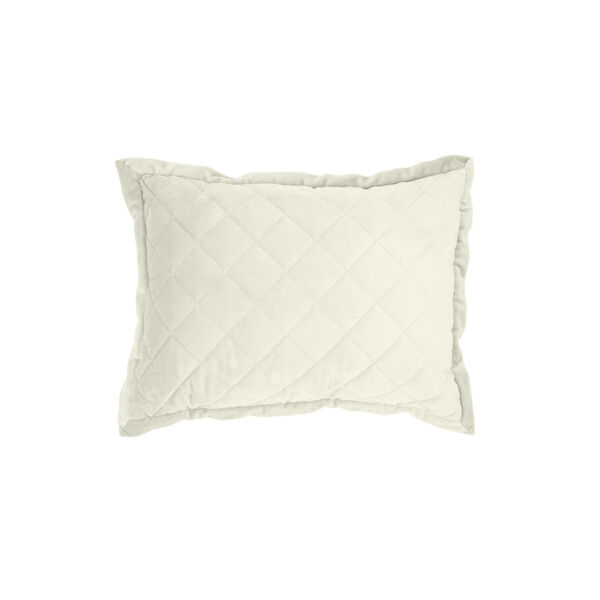 Velvet Diamond Cream 12 In. X 16 In. Quilted Throw Pillow, image 1