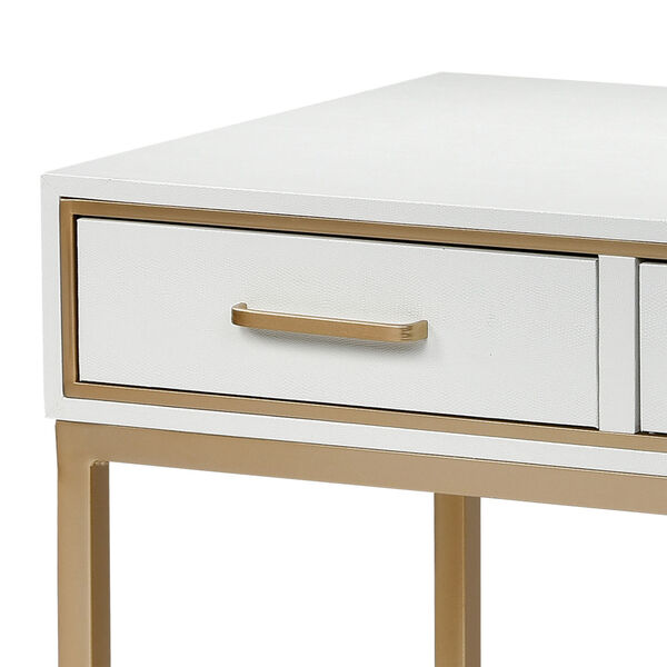 Sands Point Off-white and Gold Three-Drawer Console Table, image 3