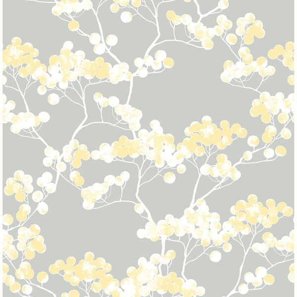 NextWall Gray Cyprus Blossom Peel and Stick Wallpaper, image 2