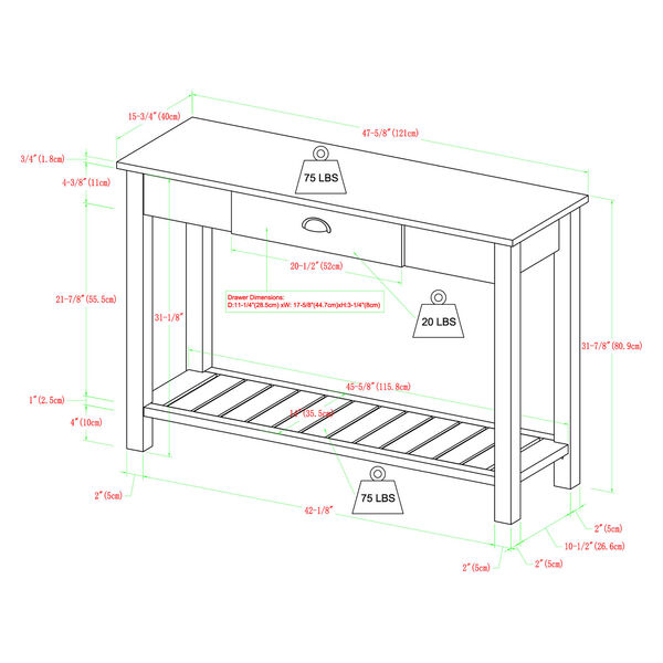 Brushed White Entry Table, image 4