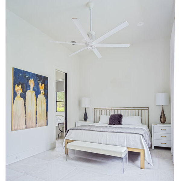 i6 Matte White 60-Inch Direct Mount Smart Ceiling Fan, image 5