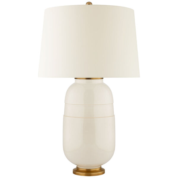 Newcomb Medium Table Lamp in Ivory with Natural Percale Shade by Christopher Spitzmiller, image 1