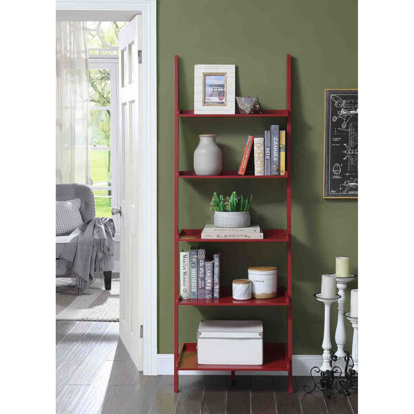 American Heritage Cranberry Red Bookshelf Ladder, image 2