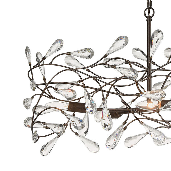 Crislett Sunglow Bronze Six-Light 43-Inch Pendant With Clear Crystal, image 3