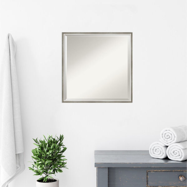 Lucie White and Silver 21W X 21H-Inch Bathroom Vanity Wall Mirror, image 6