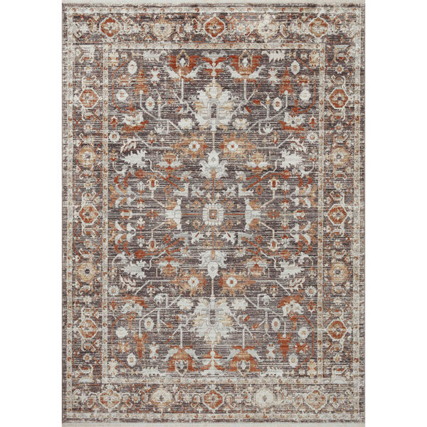 Bonney Charcoal and Spice Rectangular Area Rug, image 1