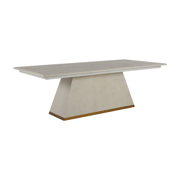 Ferris Cerused White and Gold Dining Table, image 1