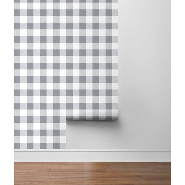 NextWall Gray Picnic Plaid Peel and Stick Wallpaper, image 5