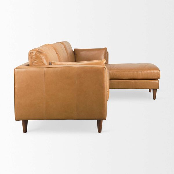 Elto Tan Leather Right Chaise Sectional Sofa, image 3