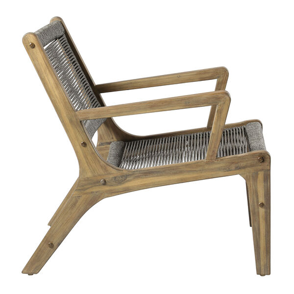Explorer Oceans Lounge Chair in Eucalyptus Wood and Mixed Grey, image 3