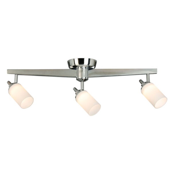 1600 Penn Ave Chrome Three-Light LED Semi-Flush Mount with White Frosted Glass Shade, image 1