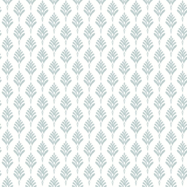 Waters Edge Light Gray French Scallop Pre Pasted Wallpaper, image 2