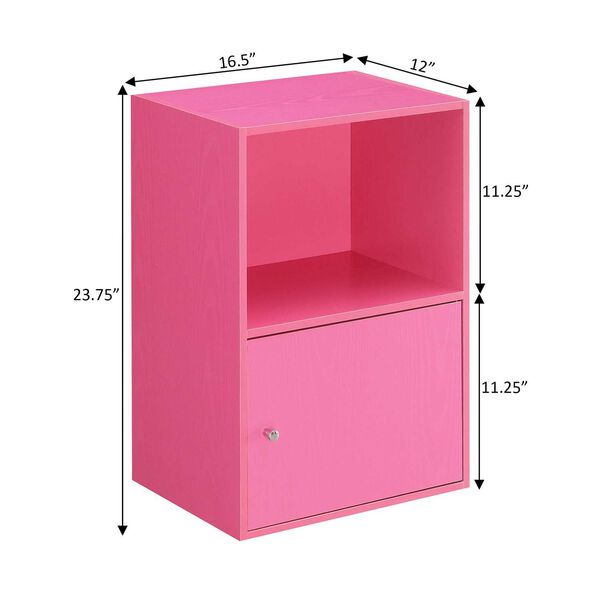 Xtra Storage Pink One-Door Cabinet with Shelf, image 3