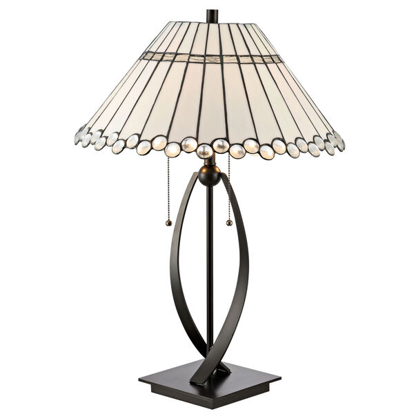 Bronze Cordelia Two-Light Tiffany Table Lamp, image 1