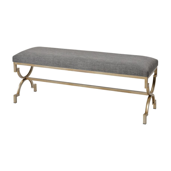 Comtesse Grey Fabric with Antique Silver 54-Inch Bench, image 1