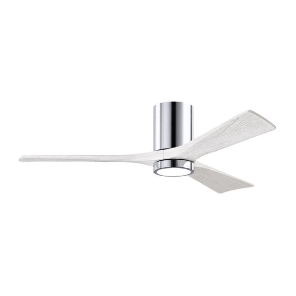 Irene-3HLK Polished Chrome and Matte White 52-Inch Ceiling Fan with LED Light Kit, image 1