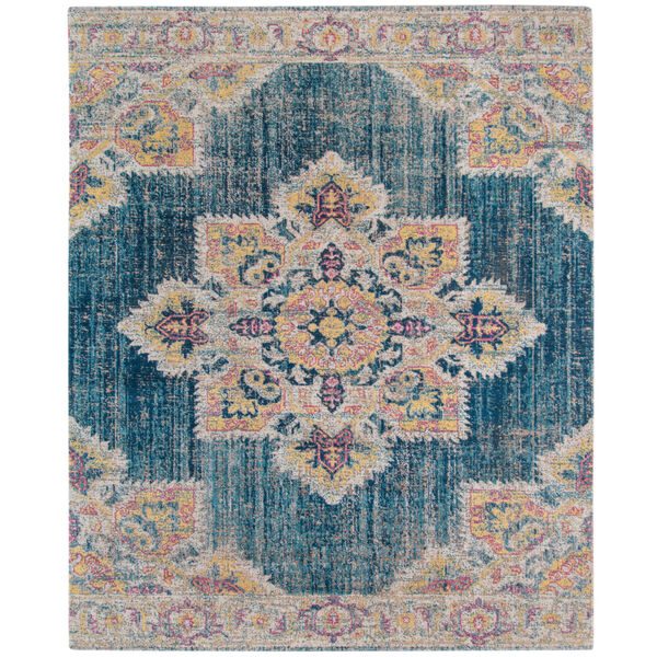 Eternal Turquoise Blue Rectangle 9 Ft. 10 In. x 13 Ft. 10 In. Rug, image 1